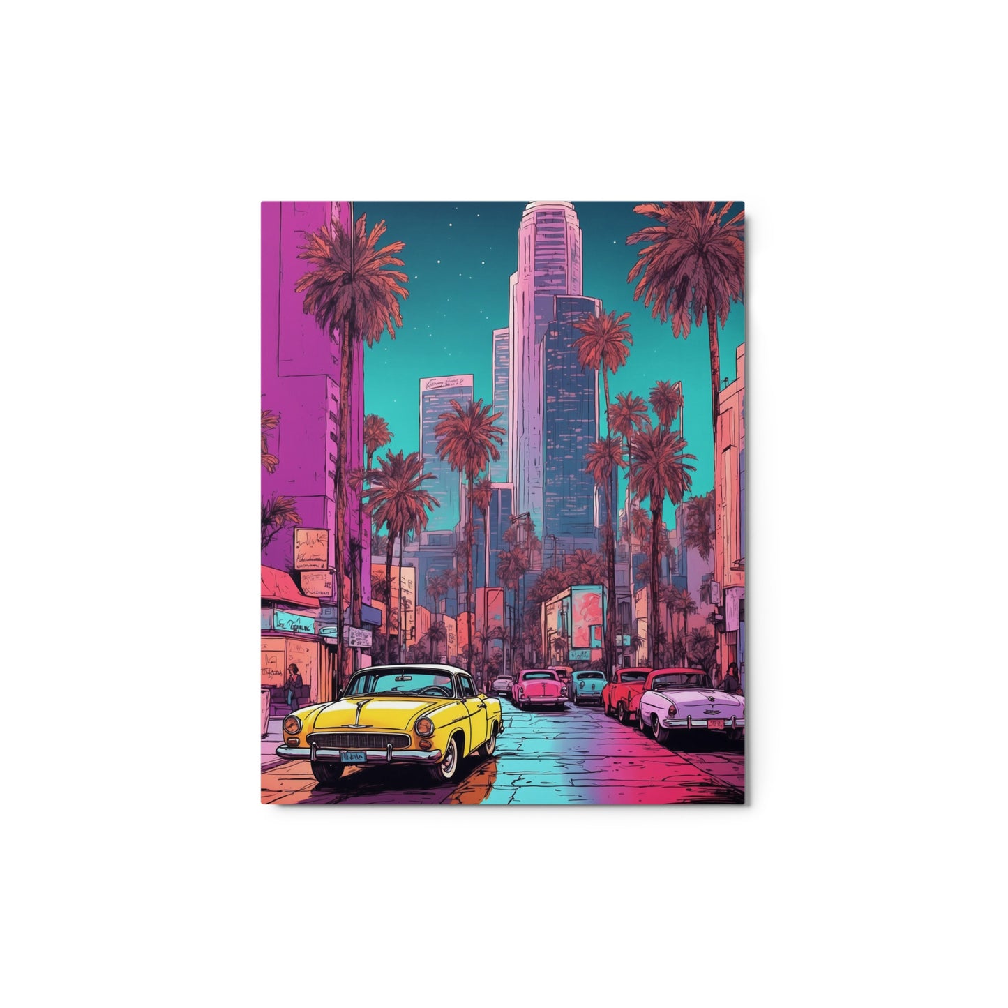 Retro Miami Metal Wall Art Print