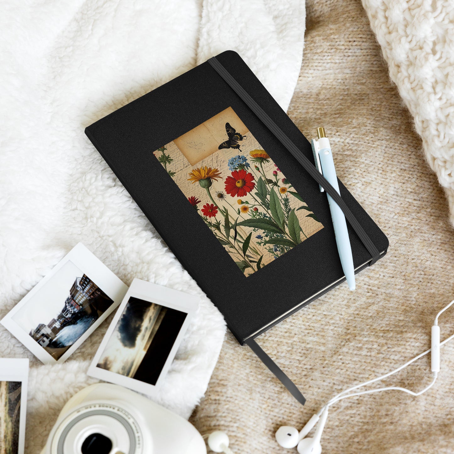 Hardcover Notebook with Expandable Pocket