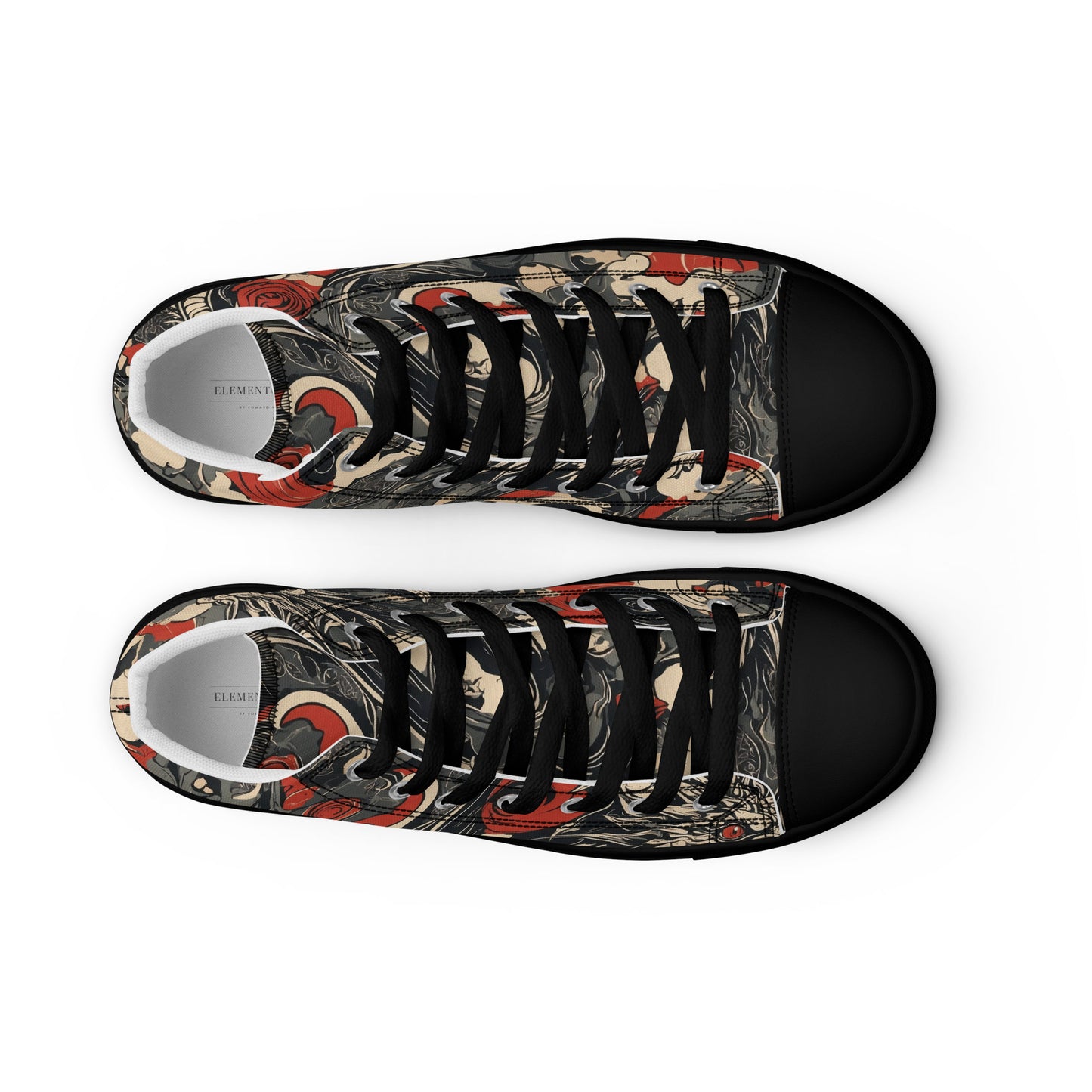 Men’s High Top Canvas Shoes-Dragons