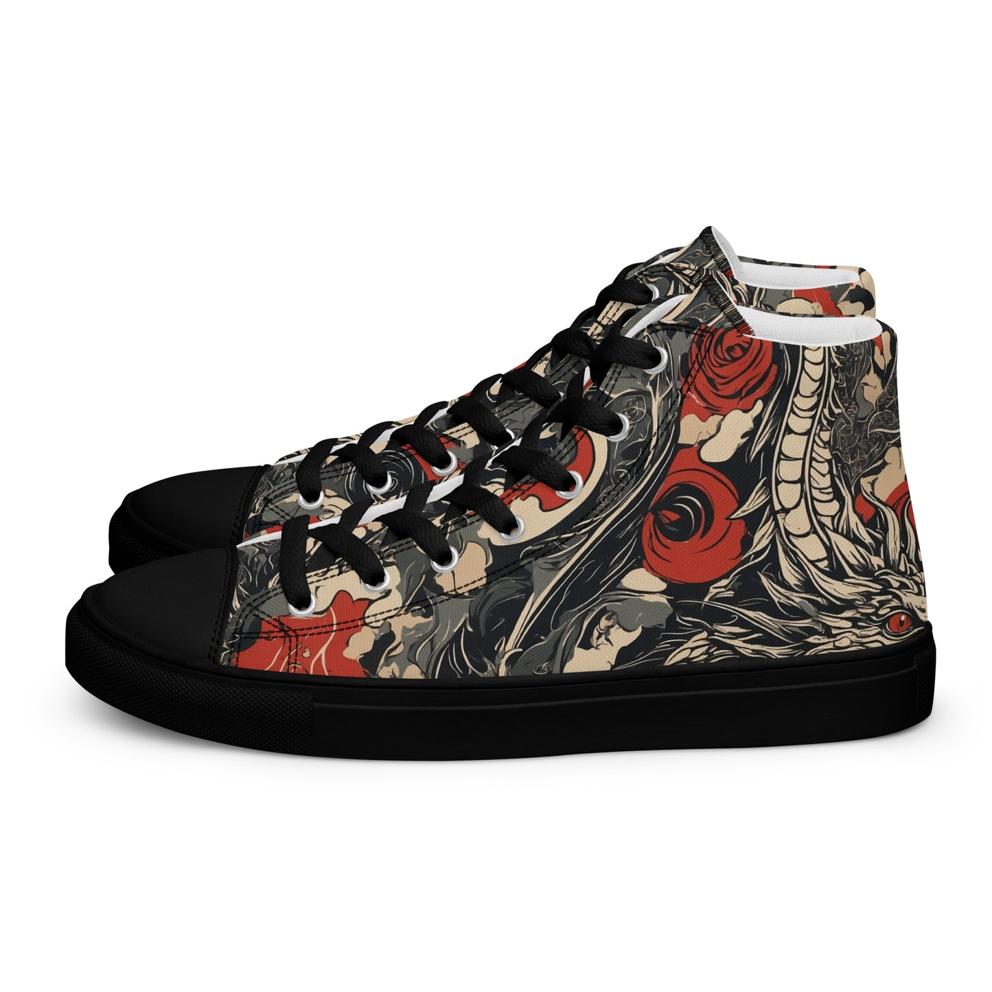 Men’s High Top Canvas Shoes-Dragons