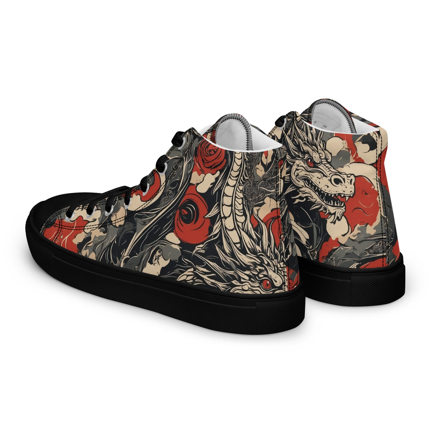 Men’s High Top Canvas Shoes-Dragons