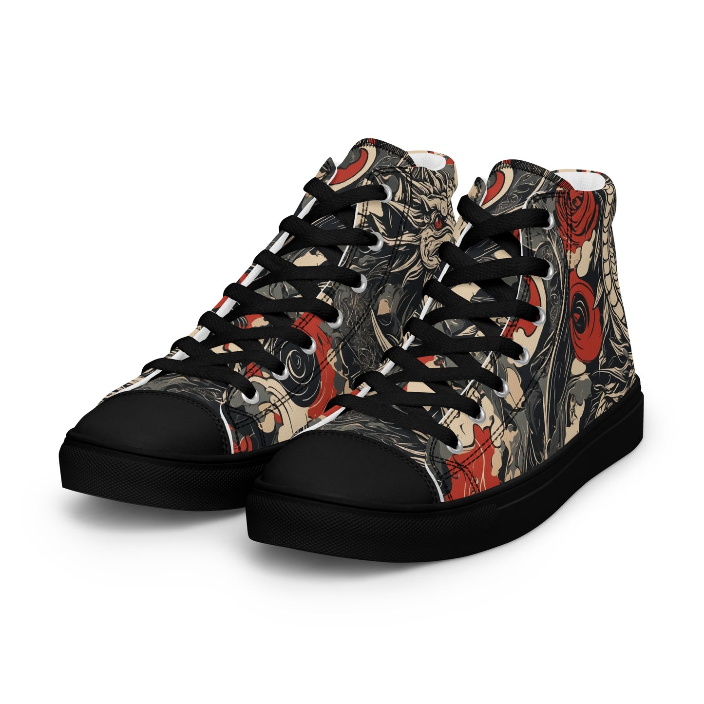 Men’s High Top Canvas Shoes-Dragons