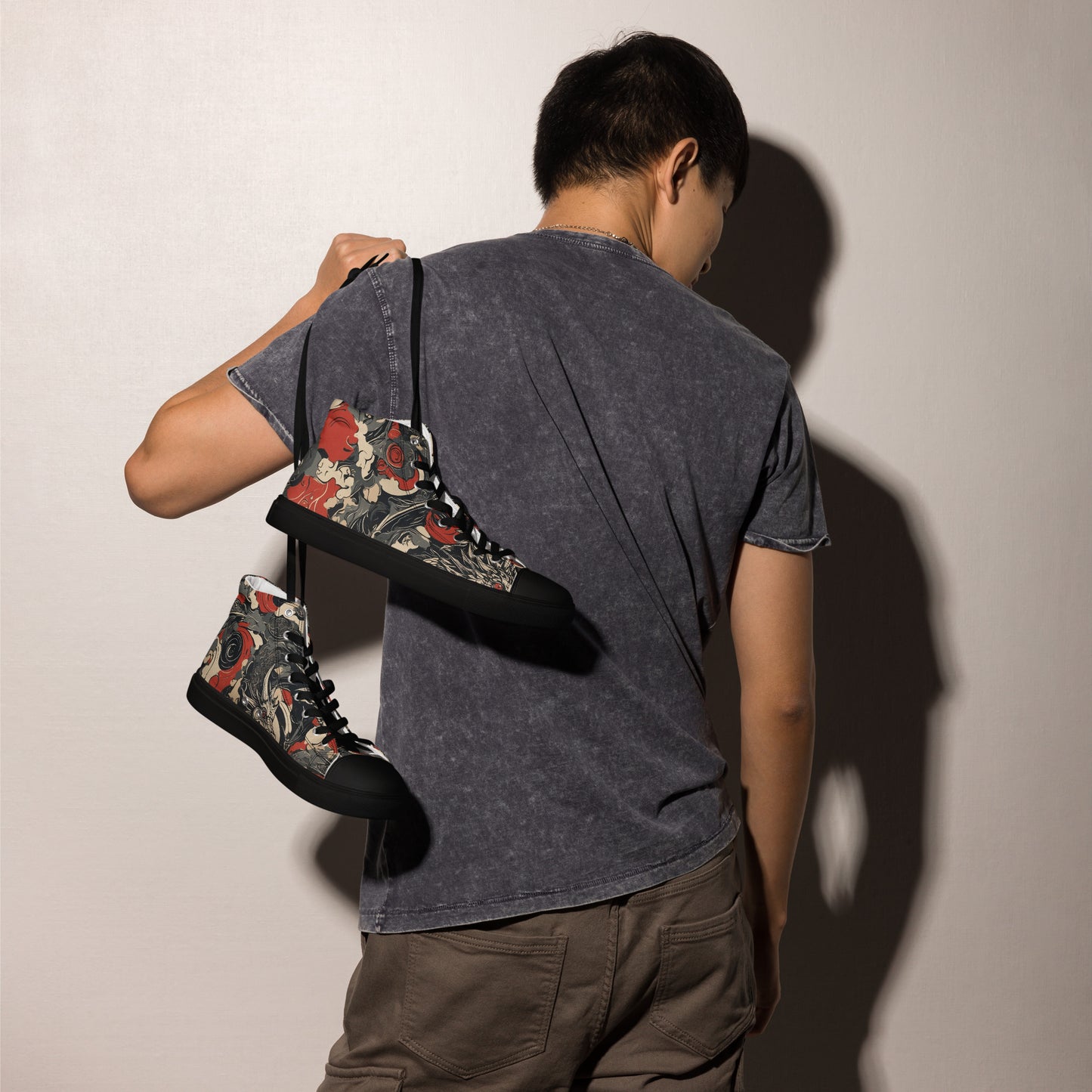 Men’s High Top Canvas Shoes-Dragons