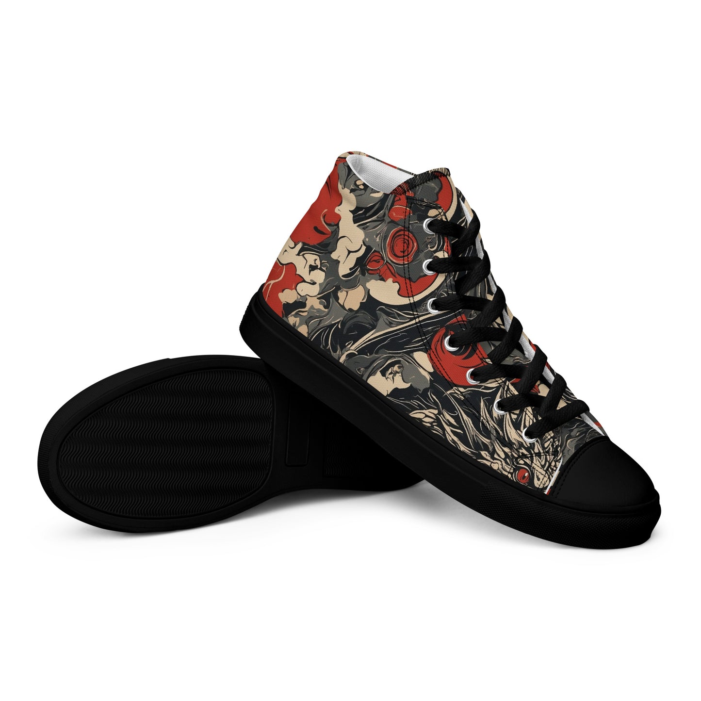 Men’s High Top Canvas Shoes-Dragons