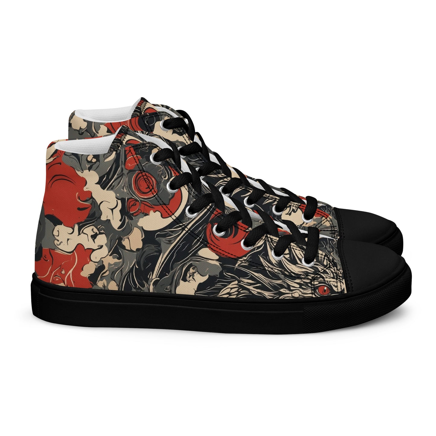 Men’s High Top Canvas Shoes-Dragons