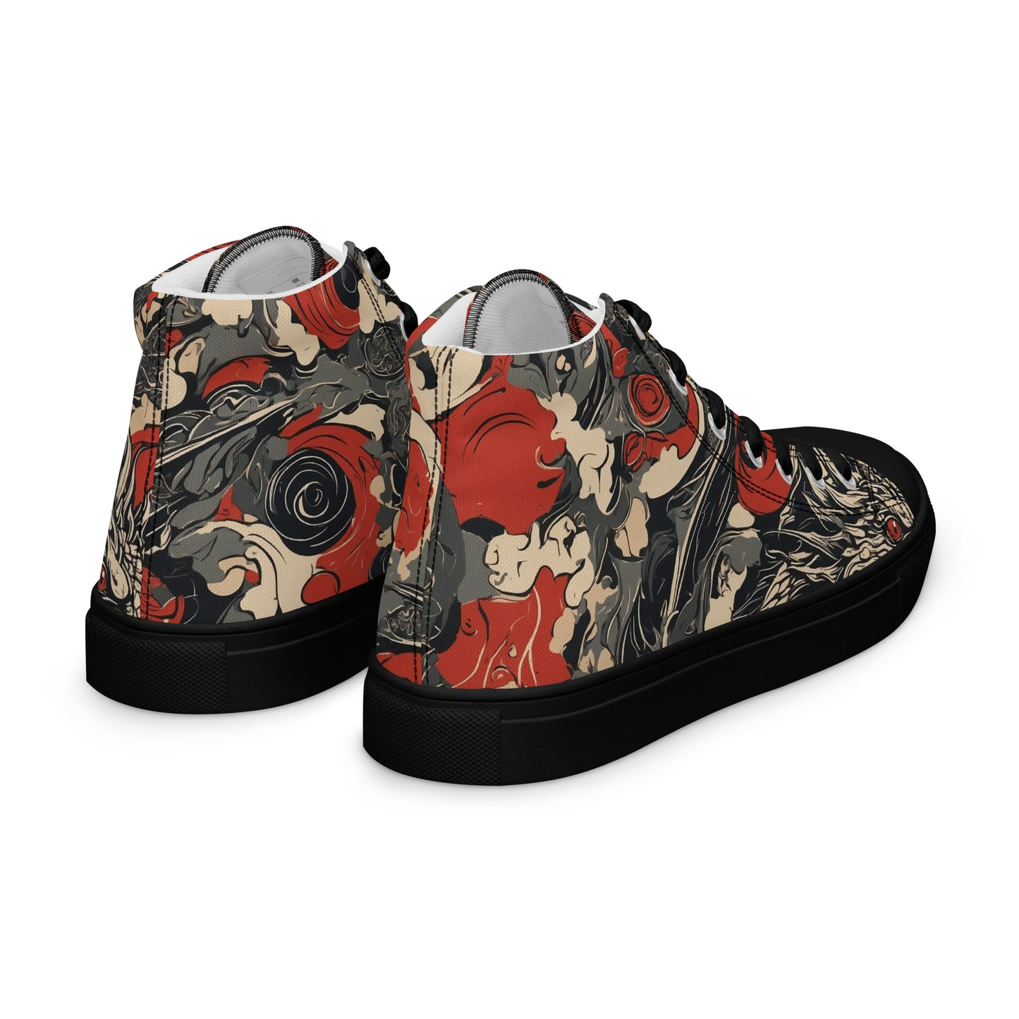 Men’s High Top Canvas Shoes-Dragons