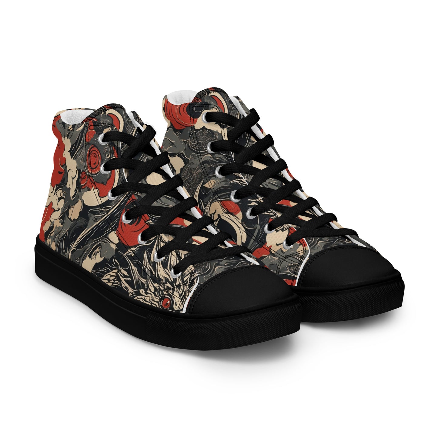 Men’s High Top Canvas Shoes-Dragons