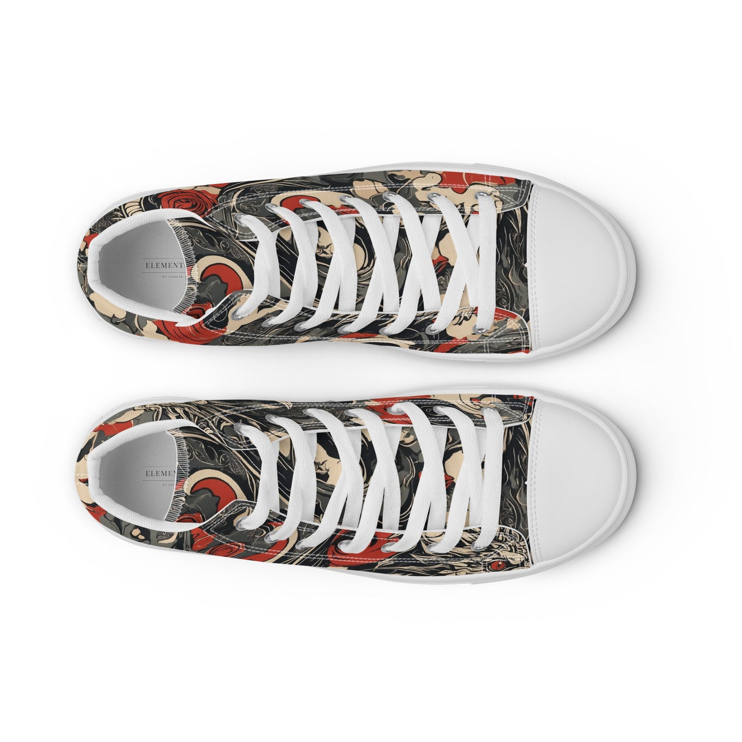 Men’s High Top Canvas Shoes-Dragons