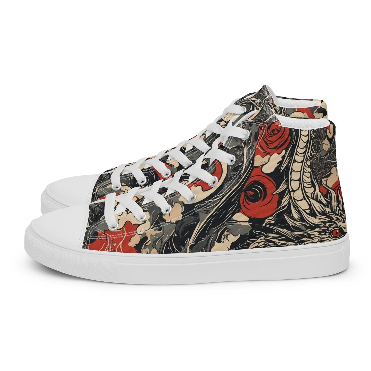 Men’s High Top Canvas Shoes-Dragons