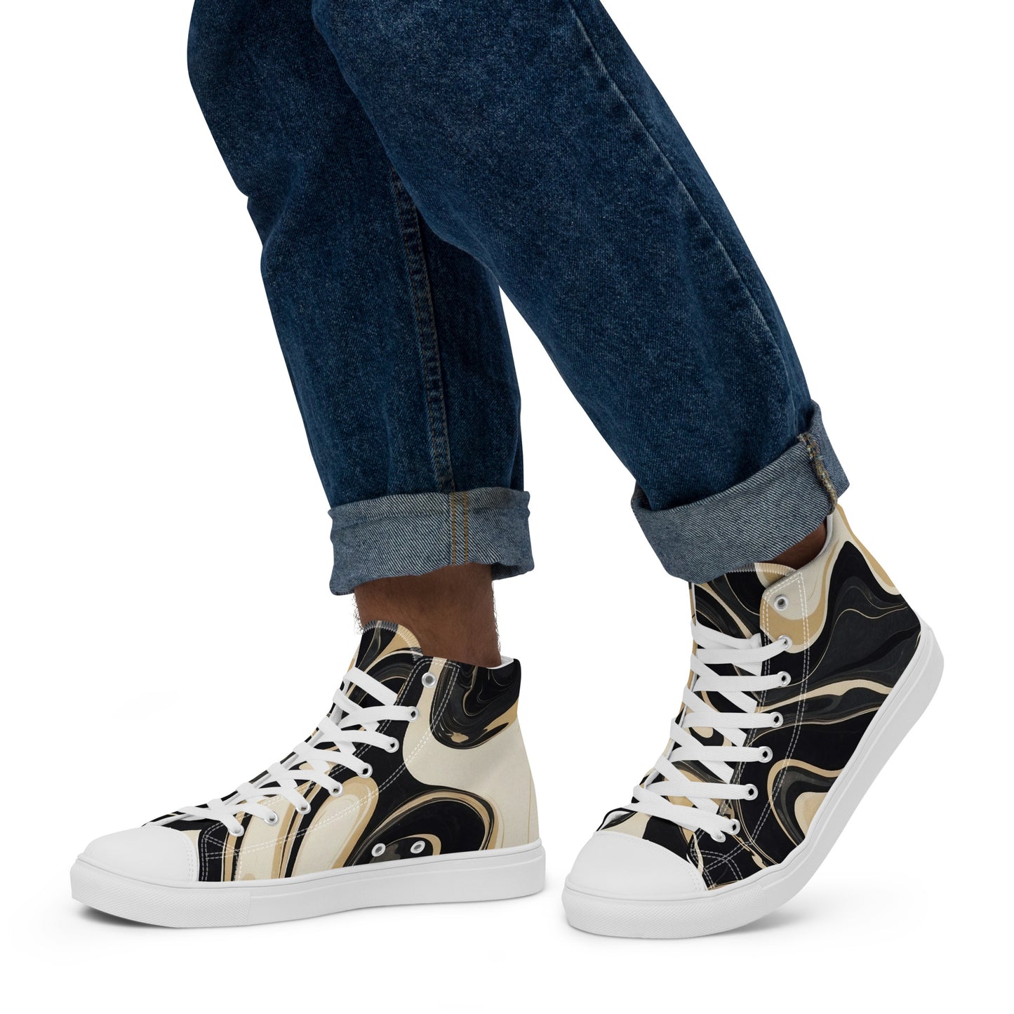 Handmade Men's High Top Canvas Shoes