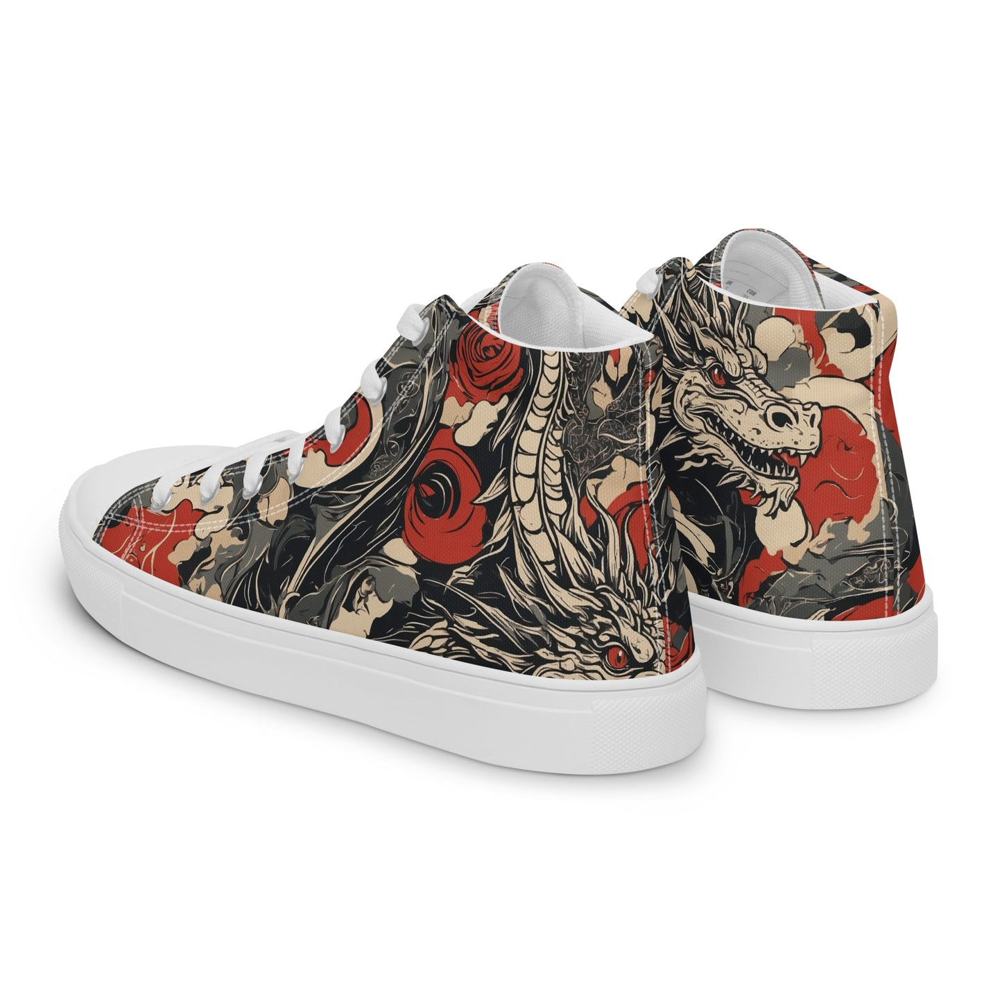 Men’s High Top Canvas Shoes-Dragons