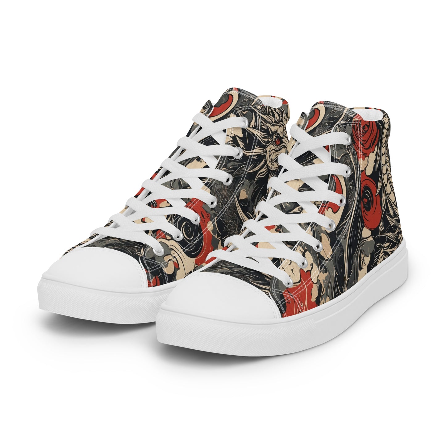 Men’s High Top Canvas Shoes-Dragons