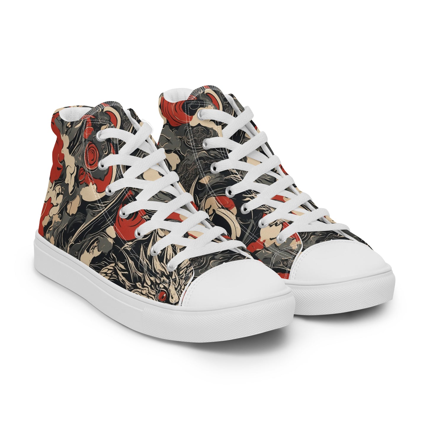 Men’s High Top Canvas Shoes-Dragons