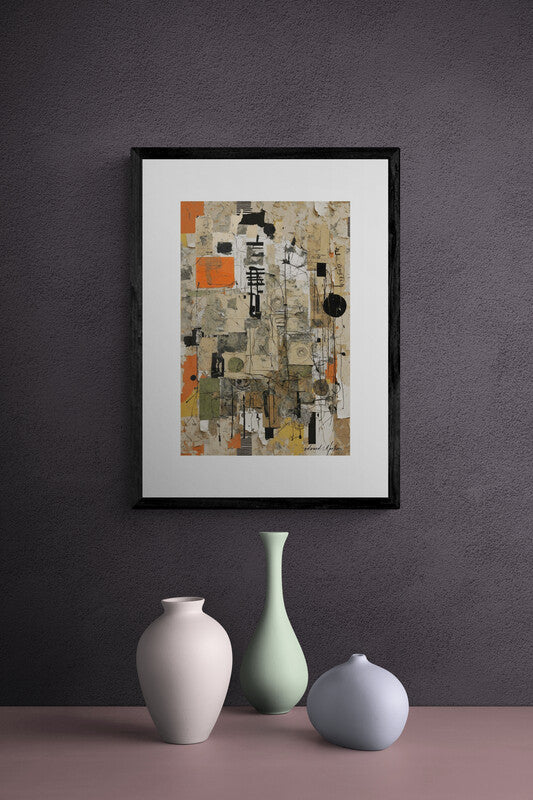 Abstract Collage Poster by Edward Martin - Gatherings