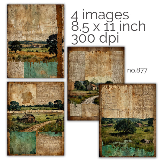 Printable Art Papers | NO. 877 | Instant Downloads |french countryside