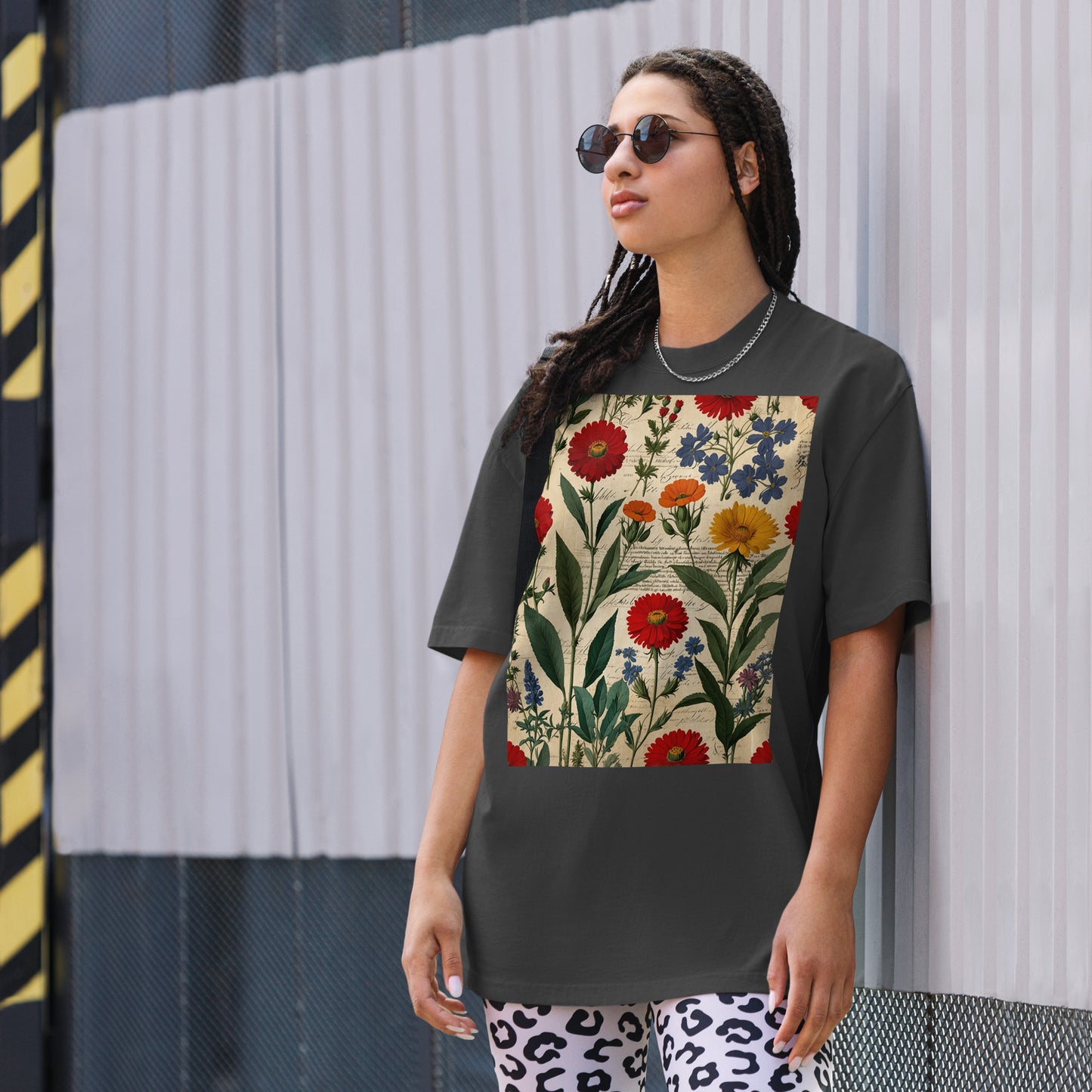 Artistic Cotton Oversized T-Shirt | Botanica Collection