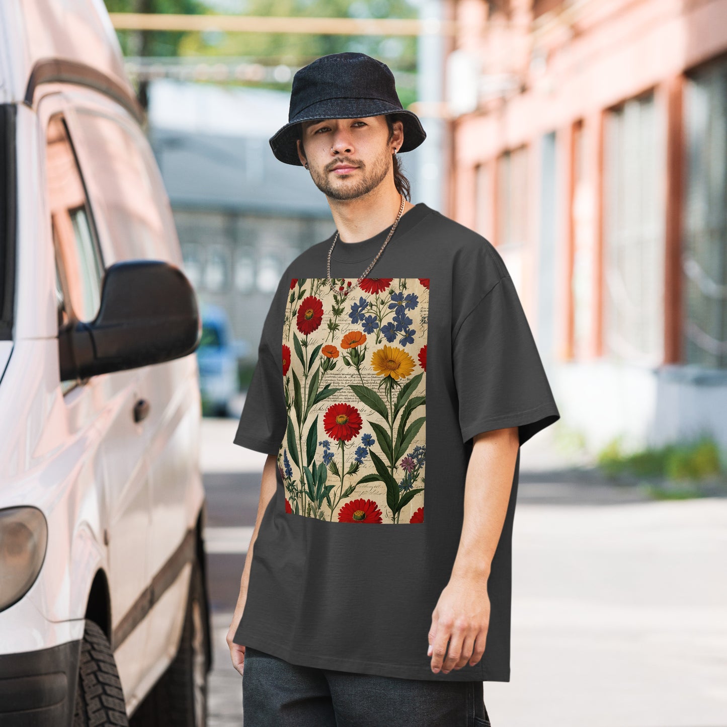 Artistic Cotton Oversized T-Shirt | Botanica Collection