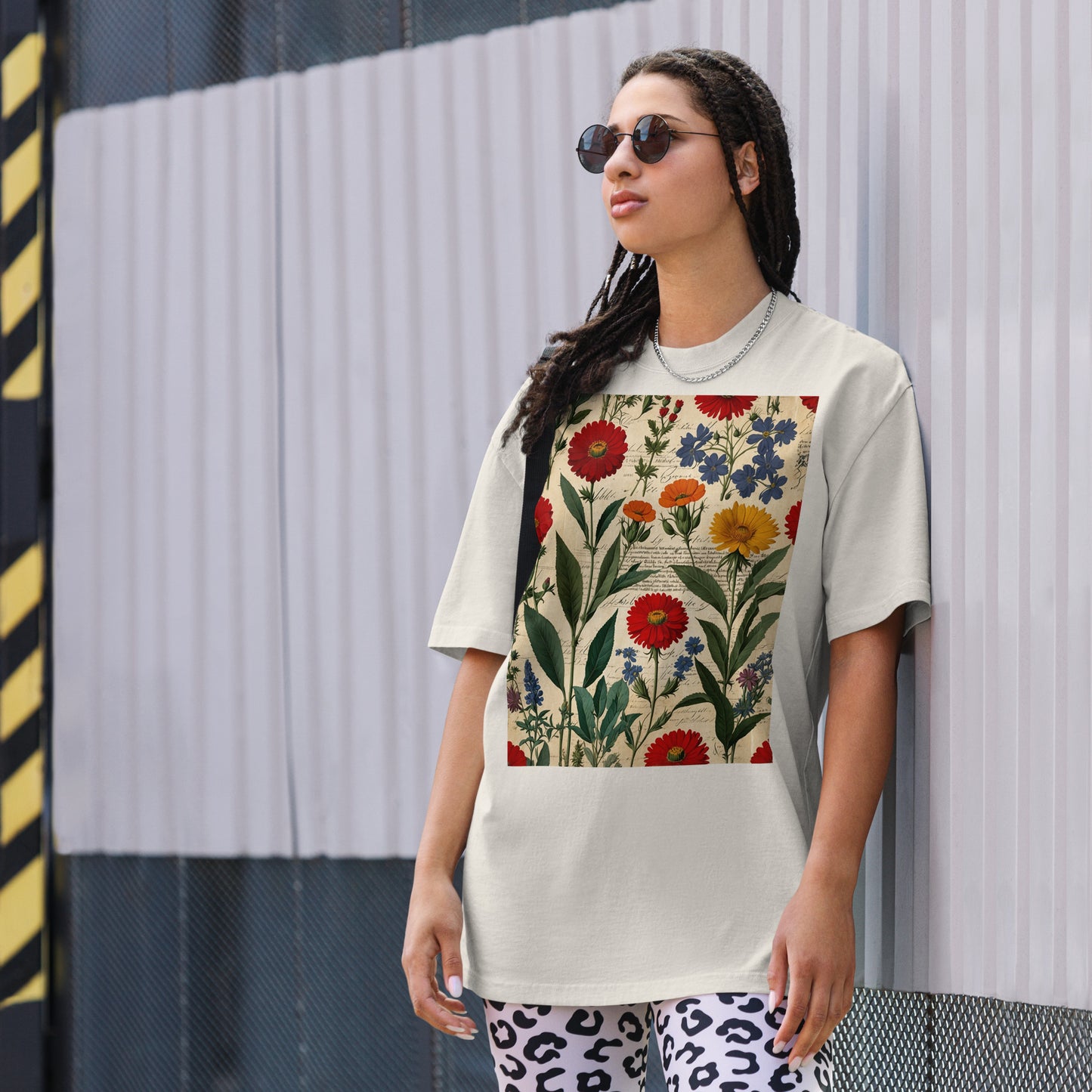 Artistic Cotton Oversized T-Shirt | Botanica Collection