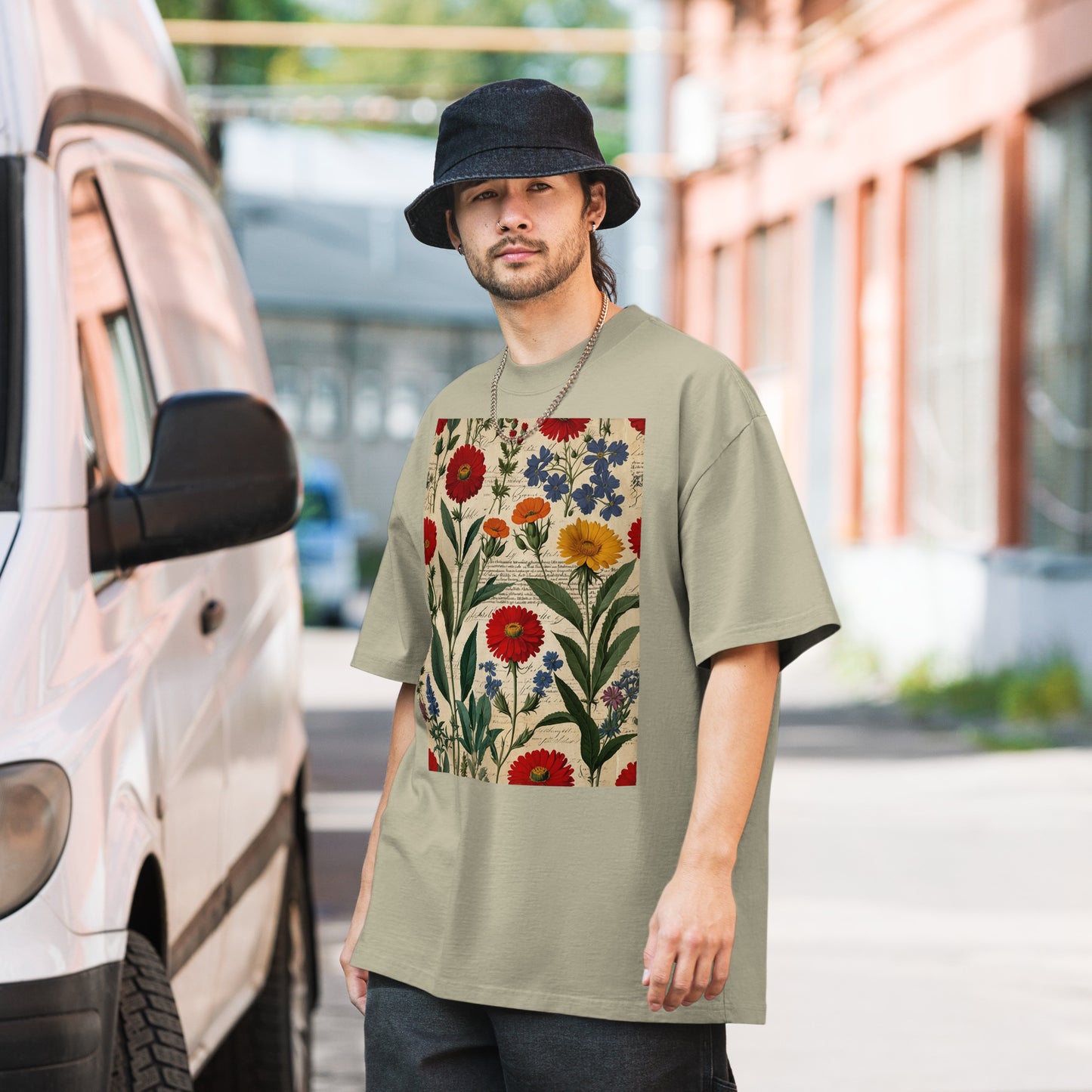 Artistic Cotton Oversized T-Shirt | Botanica Collection