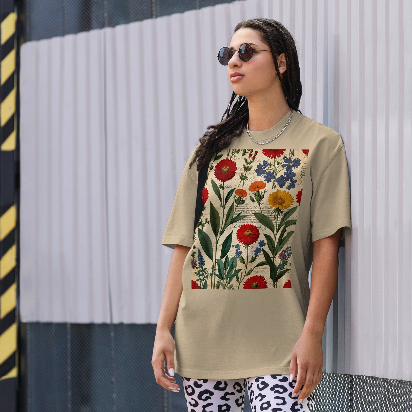 Artistic Cotton Oversized T-Shirt | Botanica Collection