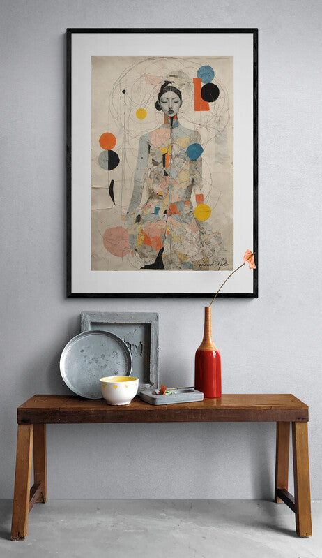 Unique Wall Decor: Edward Martin's Chloe Abstract Collage Art Poster