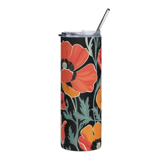 Stylish Reusable Tumbler with Metal Straw