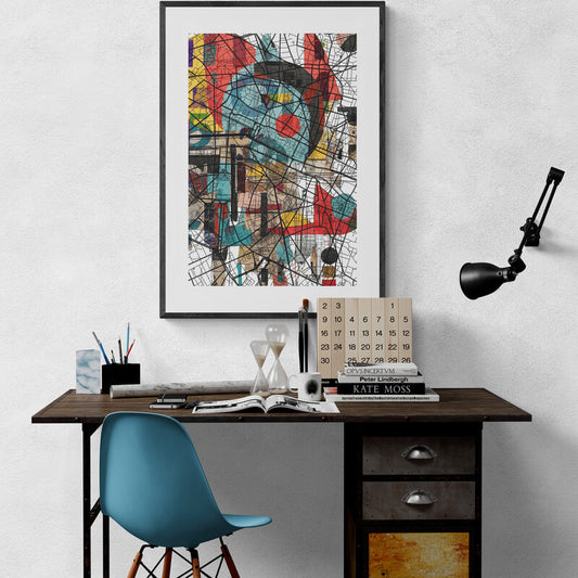 Abstract Collage Art Poster - Going Places by Edward Martin