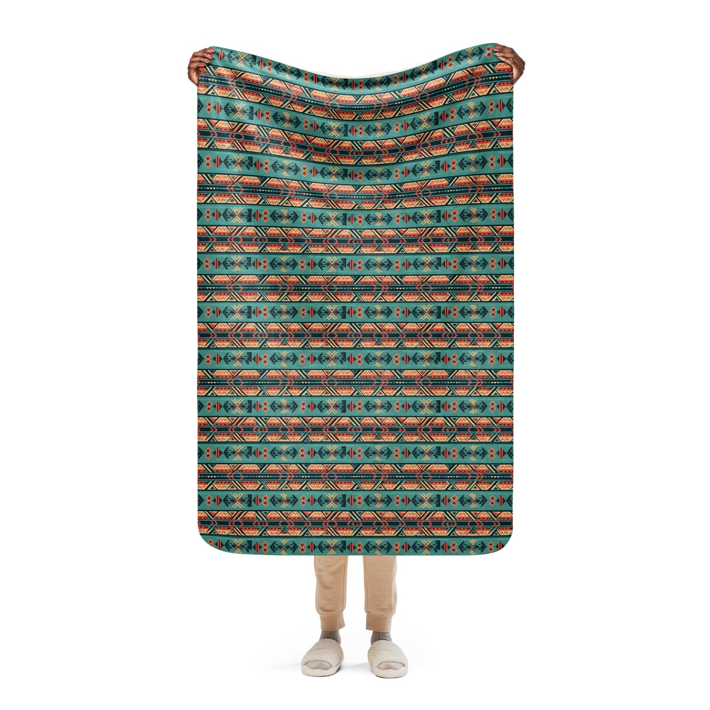 Luxury Sherpa Throw Blanket|Tribal Design