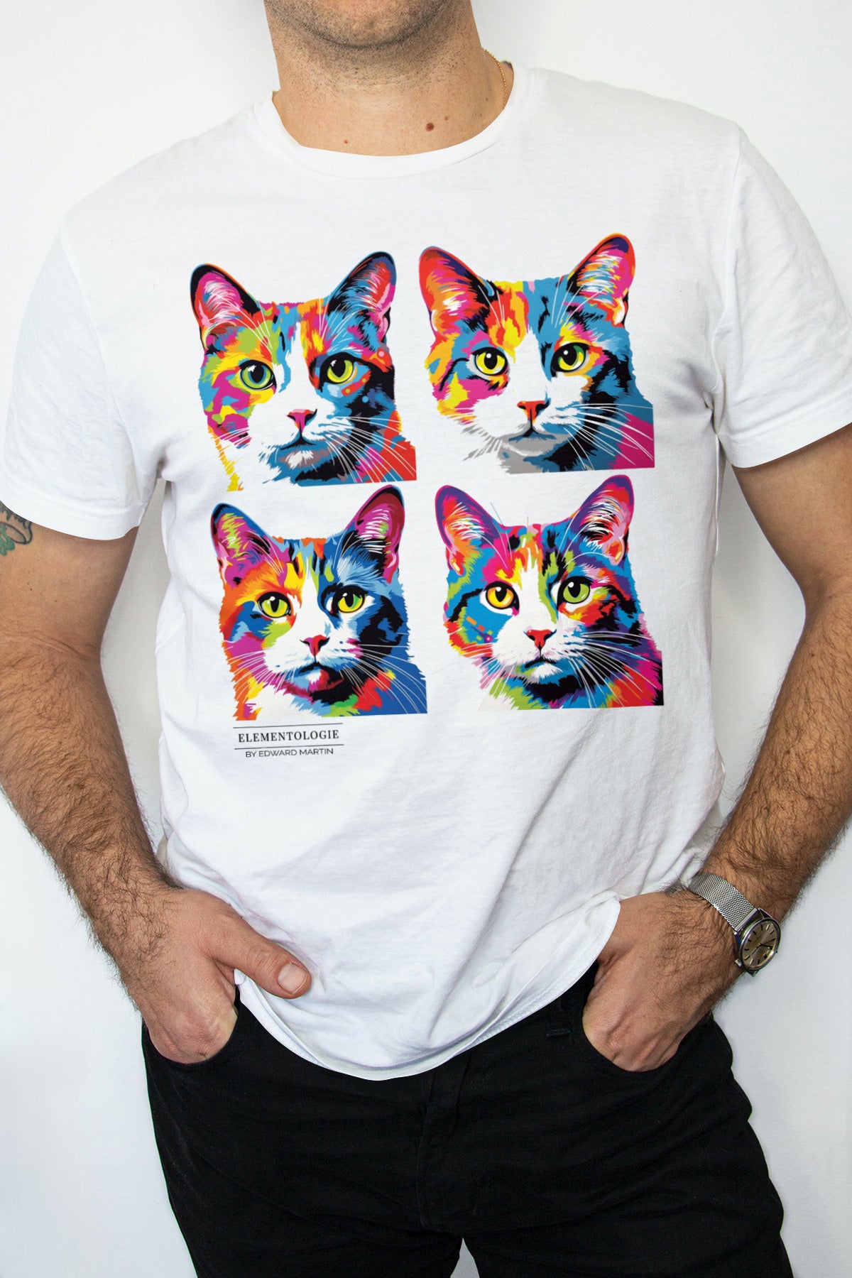 Men's Premium Short Sleeve Tee-Warhol Cat No.01