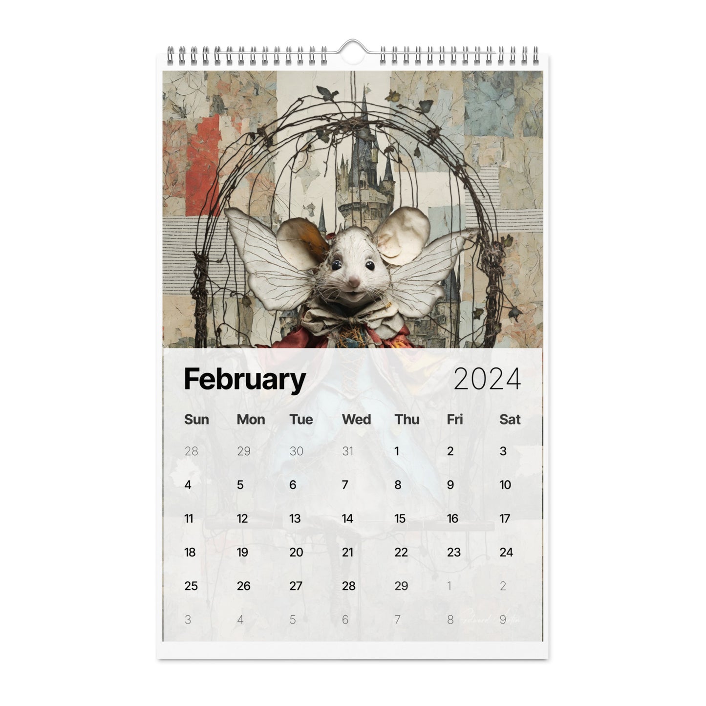 Elementologie Wall calendar (2024)-Marionettes by Edward Martin