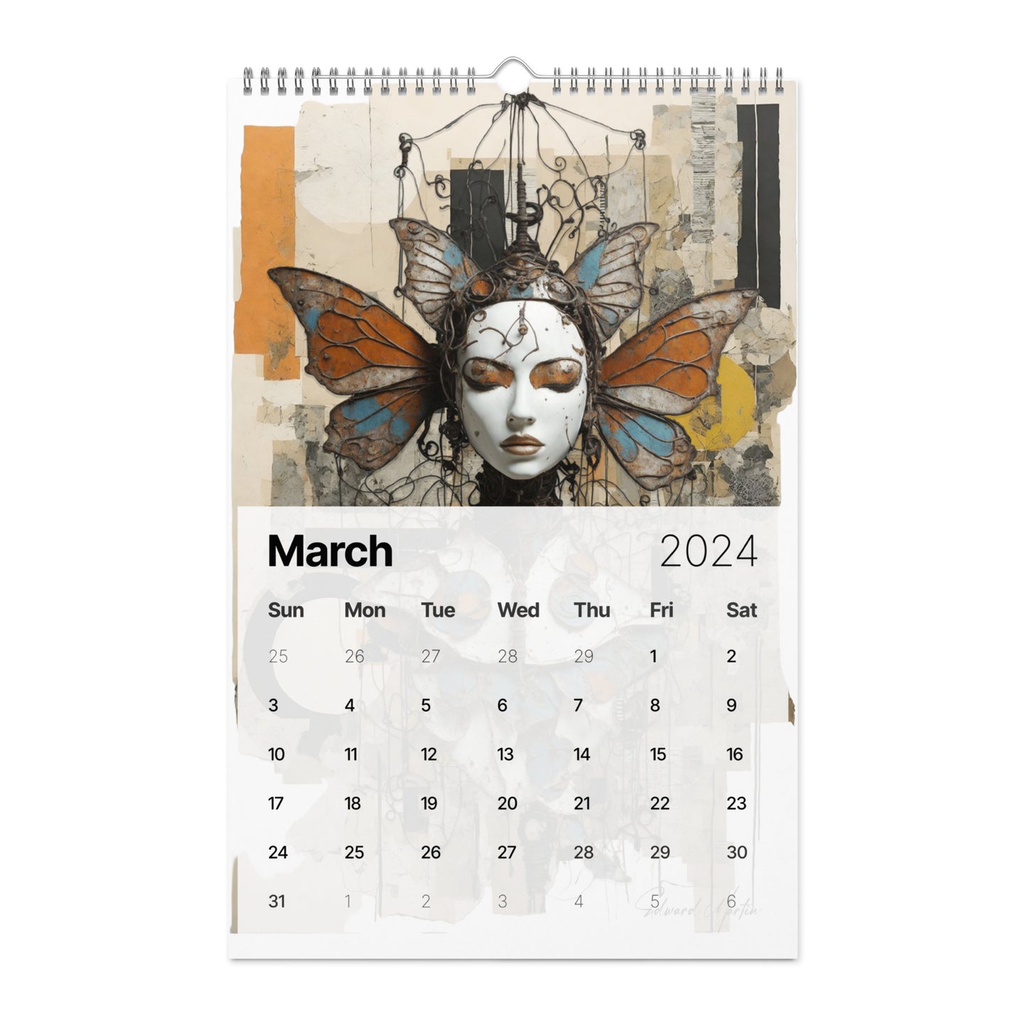 Elementologie Wall calendar (2024)-Marionettes by Edward Martin