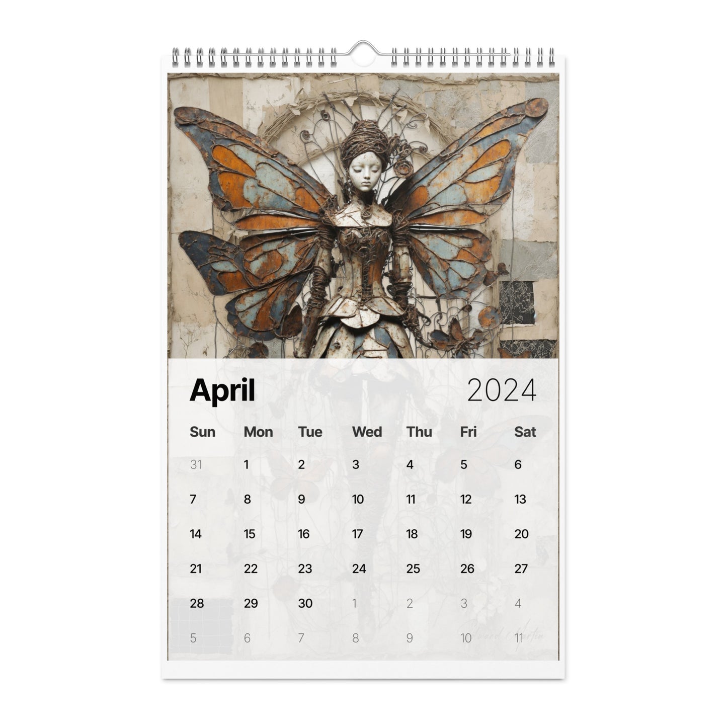 Elementologie Wall calendar (2024)-Marionettes by Edward Martin