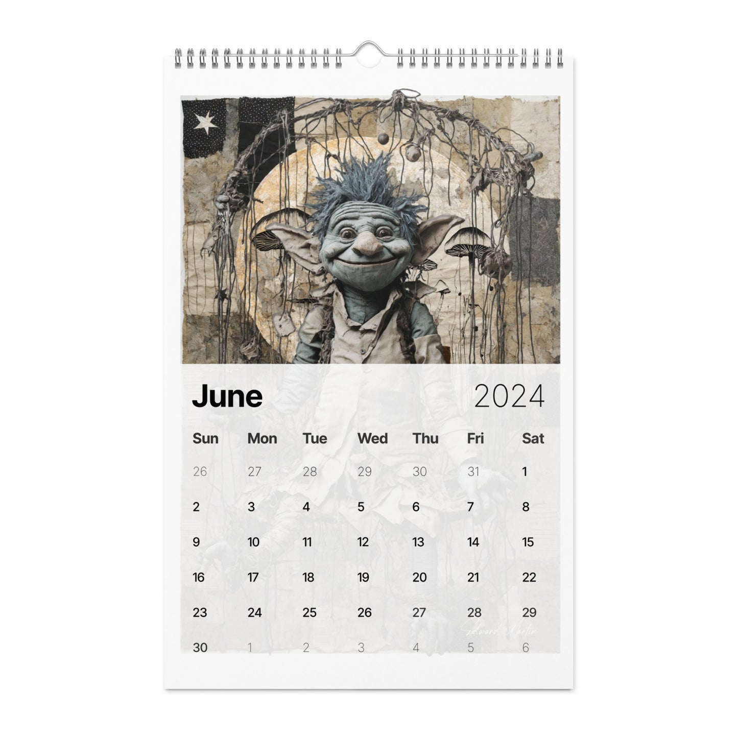 Elementologie Wall calendar (2024)-Marionettes by Edward Martin