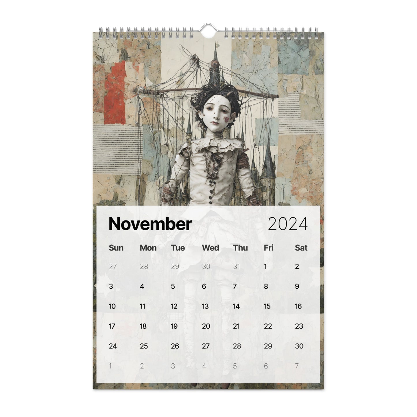 Elementologie Wall calendar (2024)-Marionettes by Edward Martin