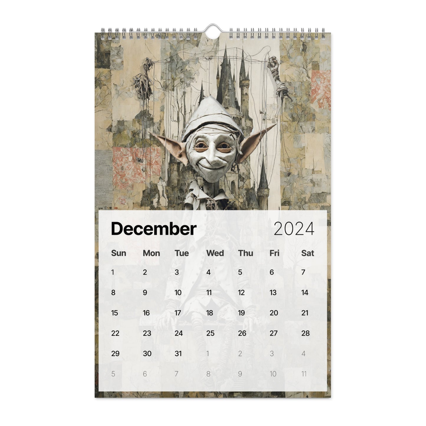 Elementologie Wall calendar (2024)-Marionettes by Edward Martin