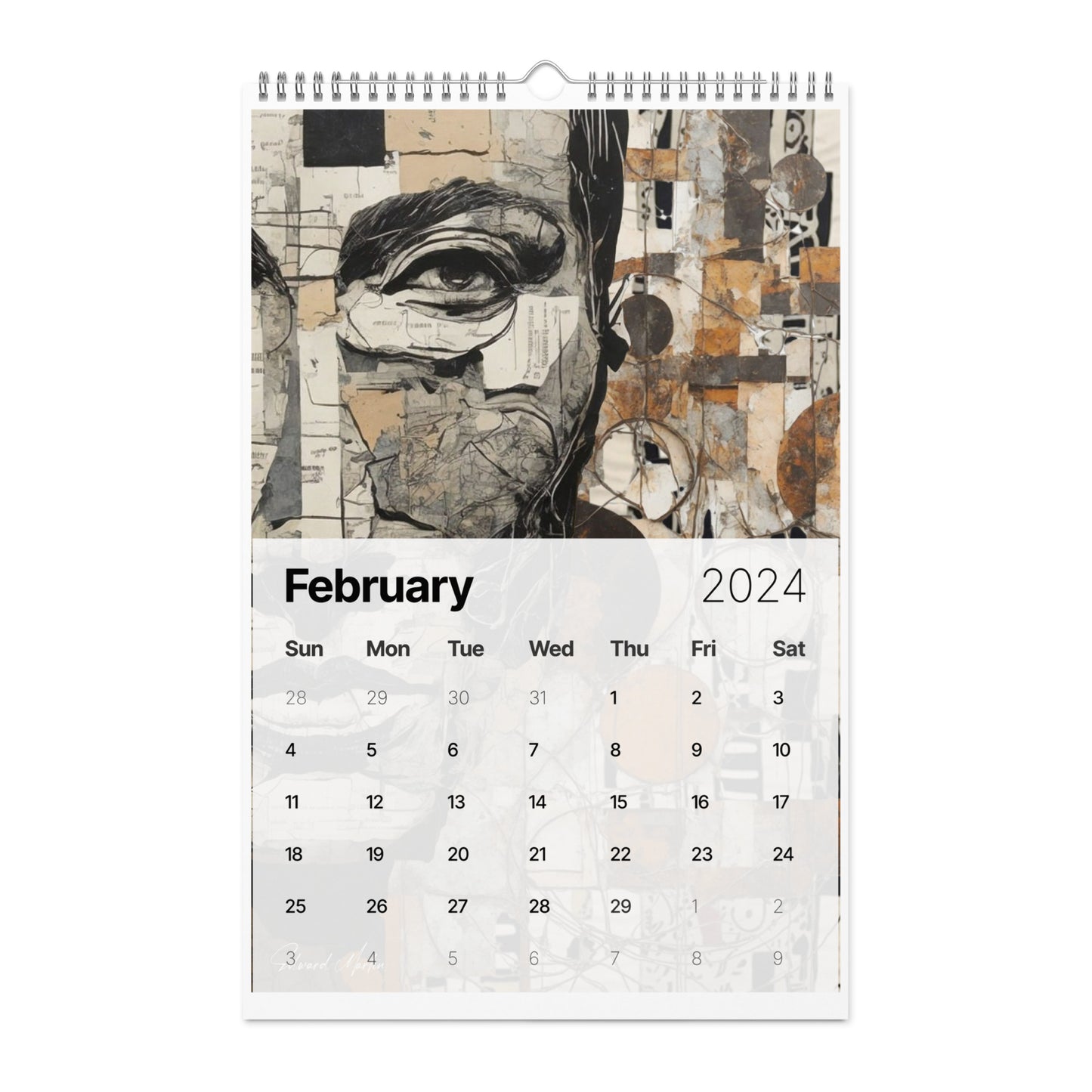 Elementologie Wall calendar (2024)-Abstract Collages by Edward Martin