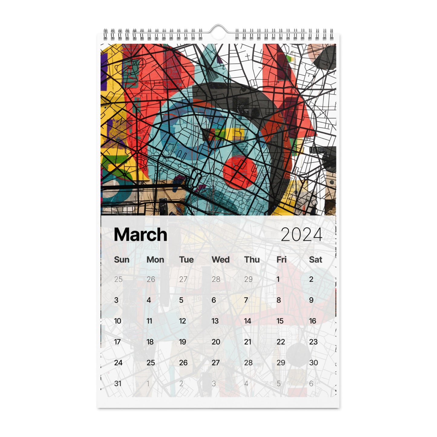 Elementologie Wall calendar (2024)-Abstract Collages by Edward Martin