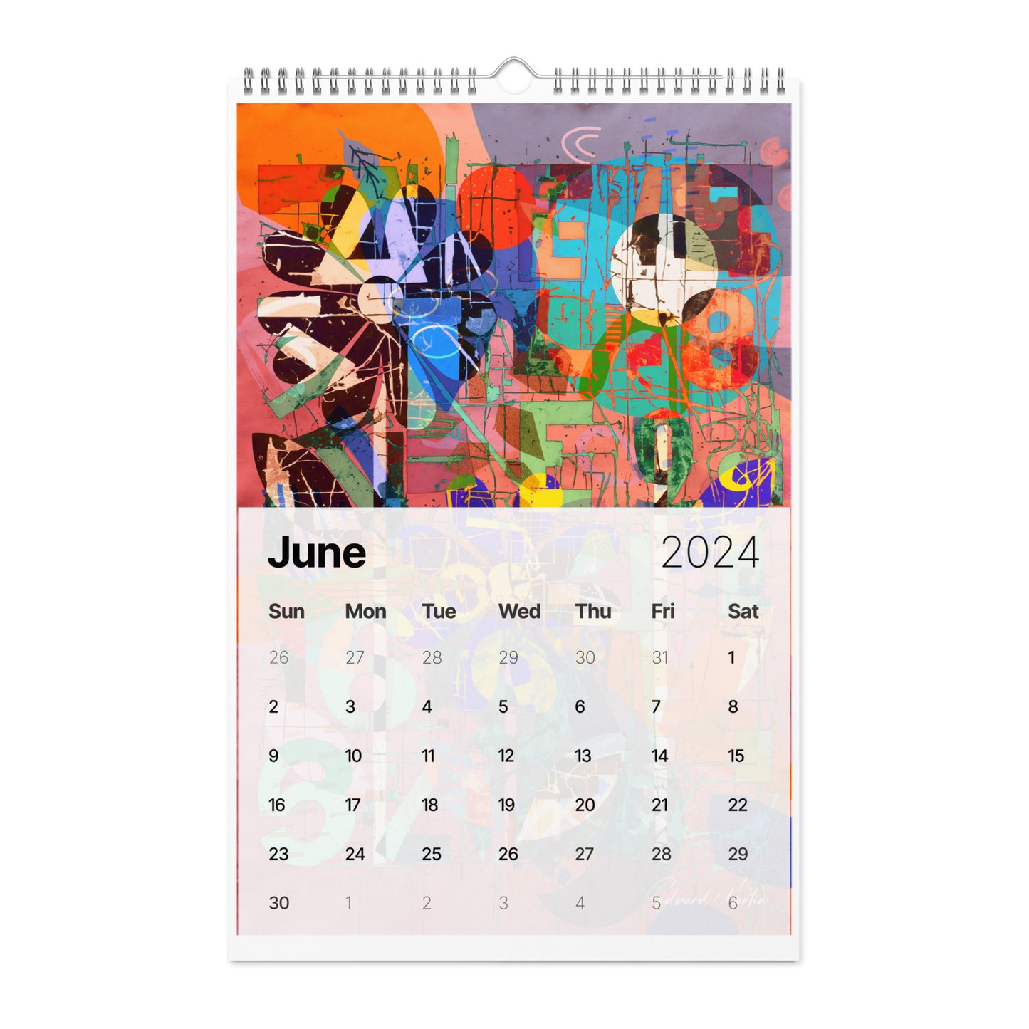 Elementologie Wall calendar (2024)-Abstract Collages by Edward Martin