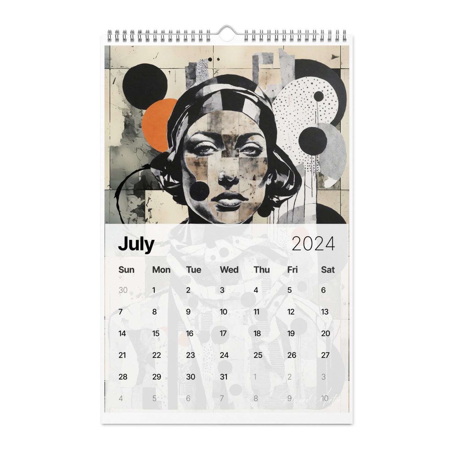 Elementologie Wall calendar (2024)-Abstract Collages by Edward Martin