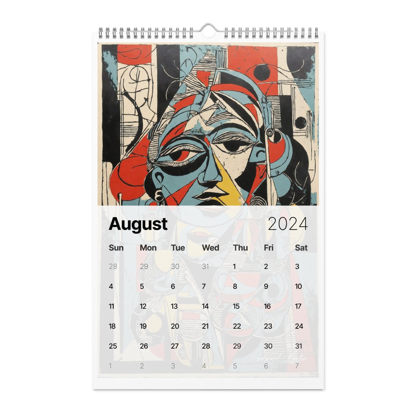 Elementologie Wall calendar (2024)-Abstract Collages by Edward Martin