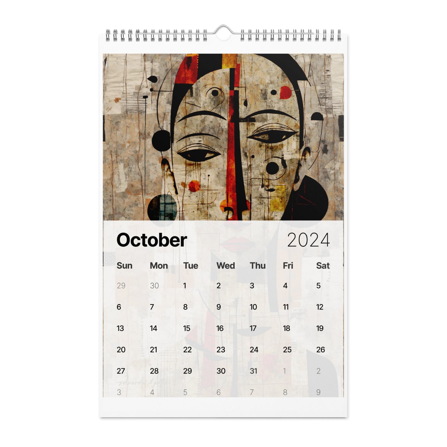 Elementologie Wall calendar (2024)-Abstract Collages by Edward Martin