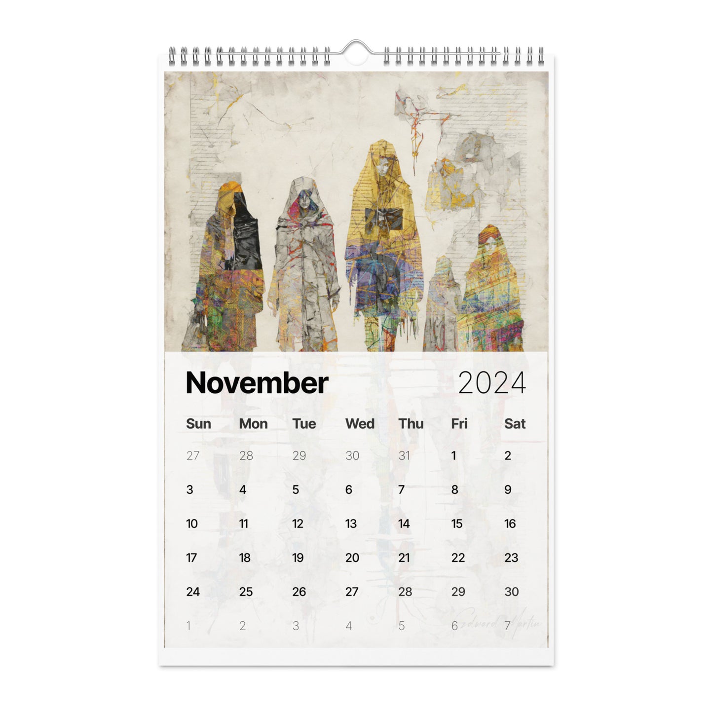 Elementologie Wall calendar (2024)-Abstract Collages by Edward Martin