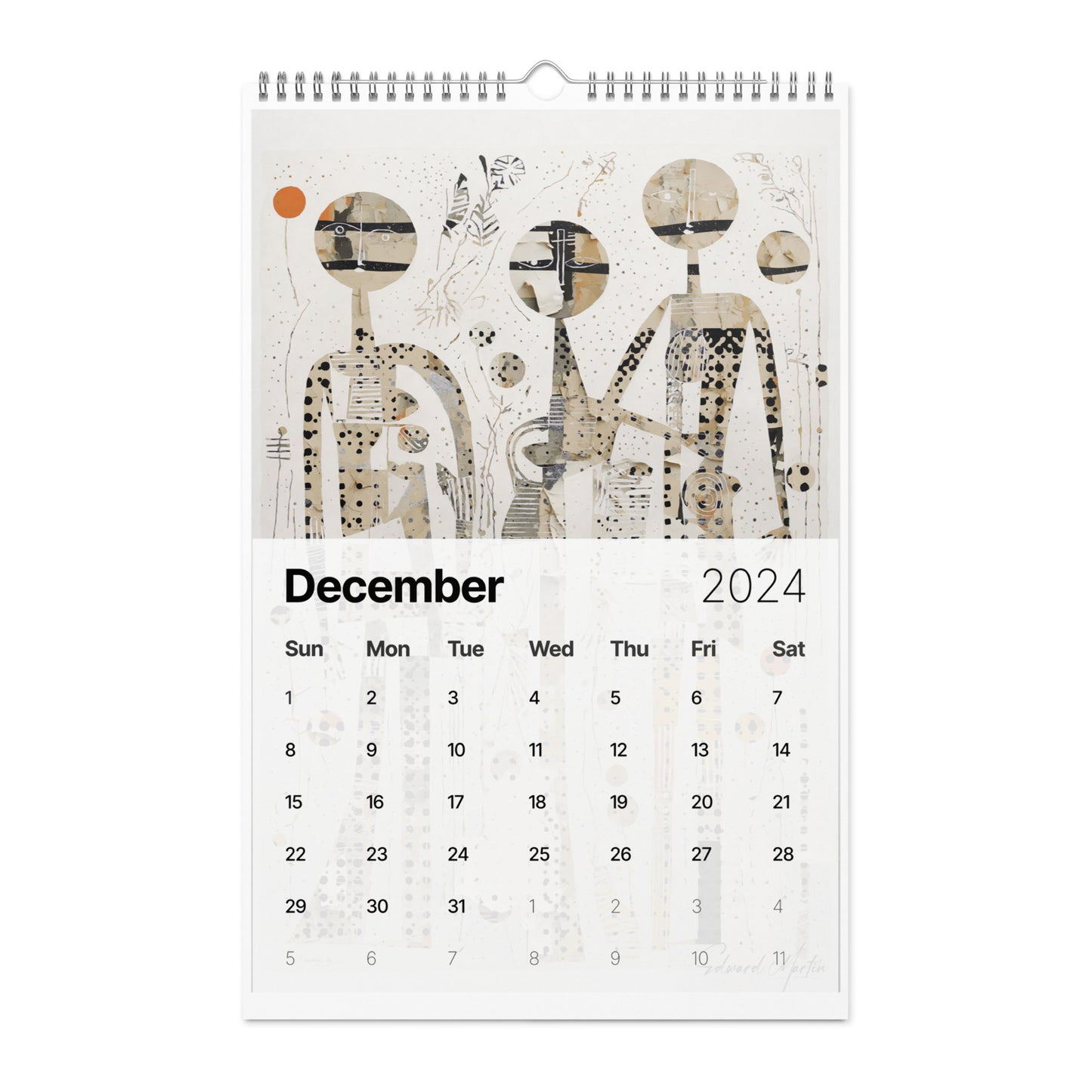 Elementologie Wall calendar (2024)-Abstract Collages by Edward Martin