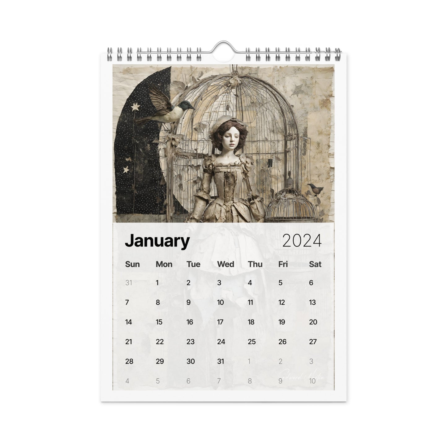 Elementologie Wall calendar (2024)-Marionettes by Edward Martin