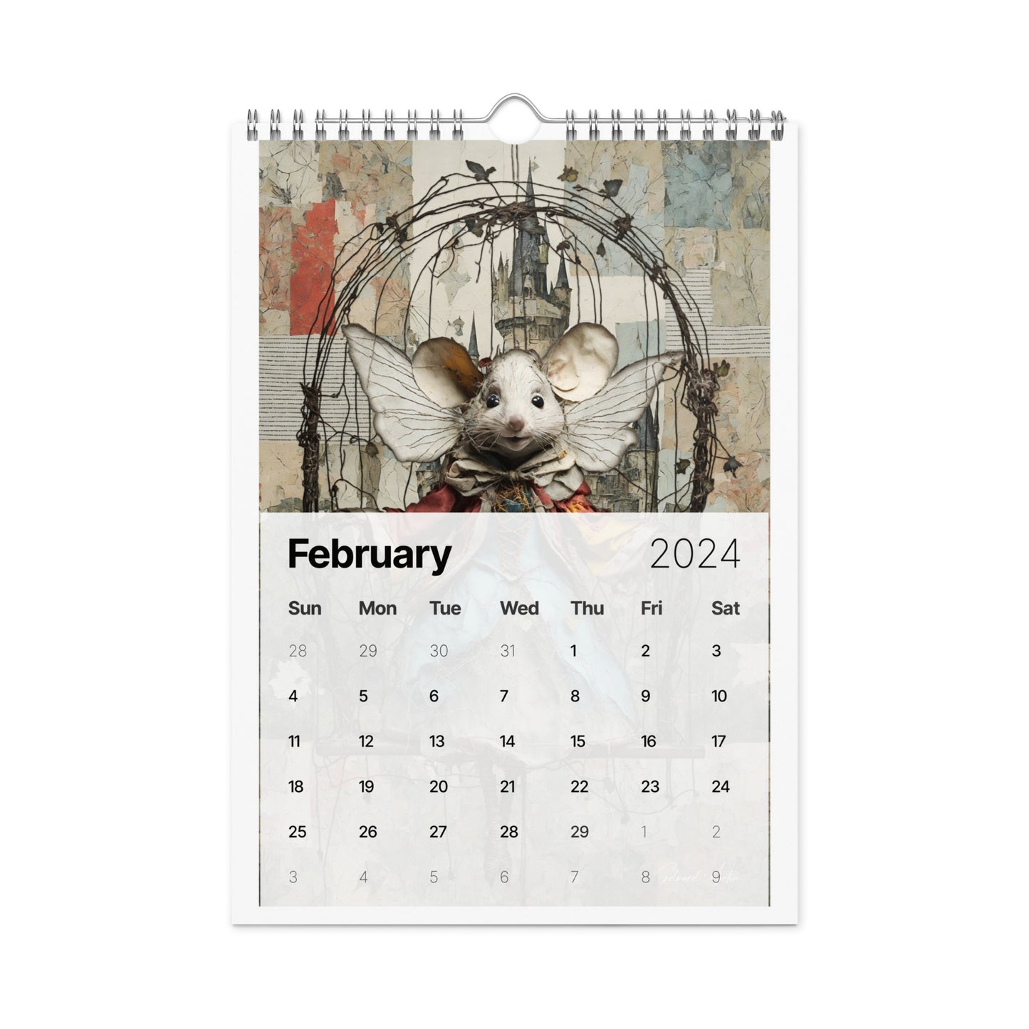 Elementologie Wall calendar (2024)-Marionettes by Edward Martin