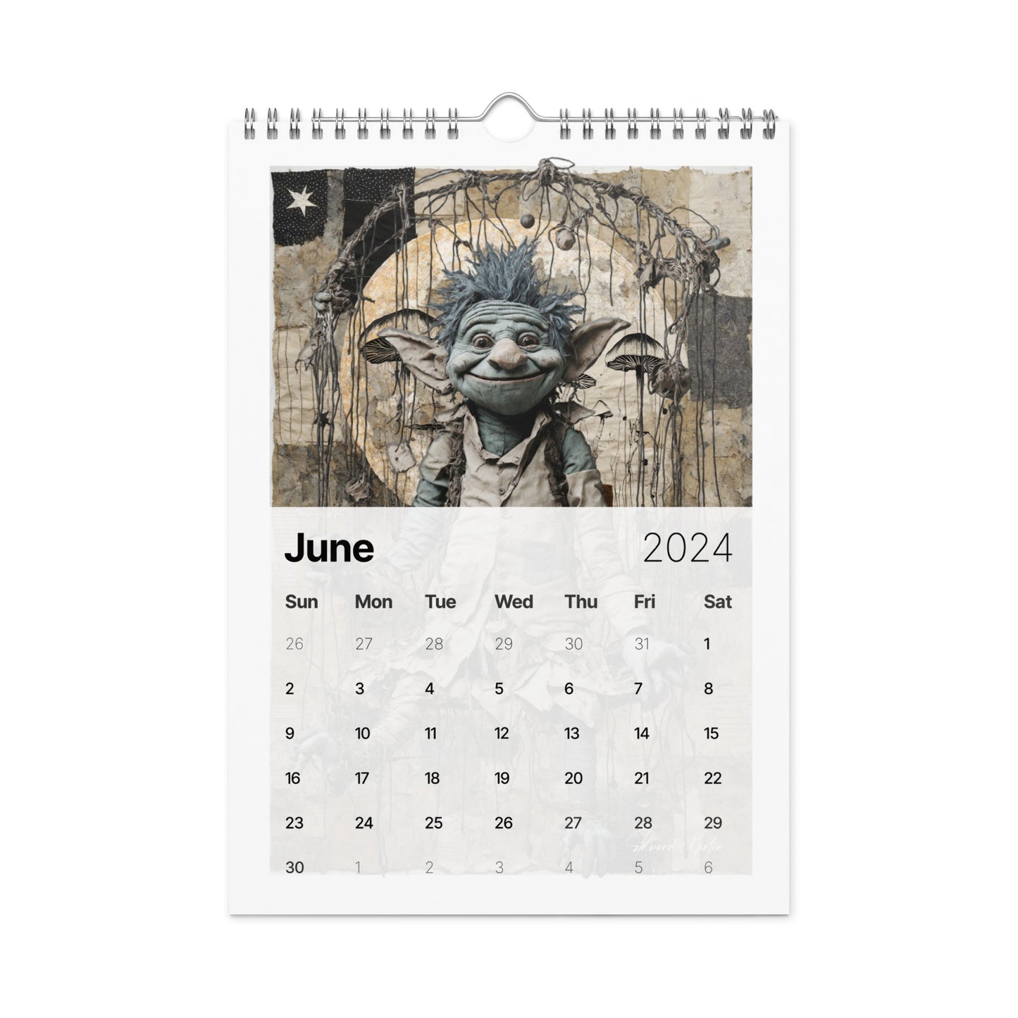 Elementologie Wall calendar (2024)-Marionettes by Edward Martin