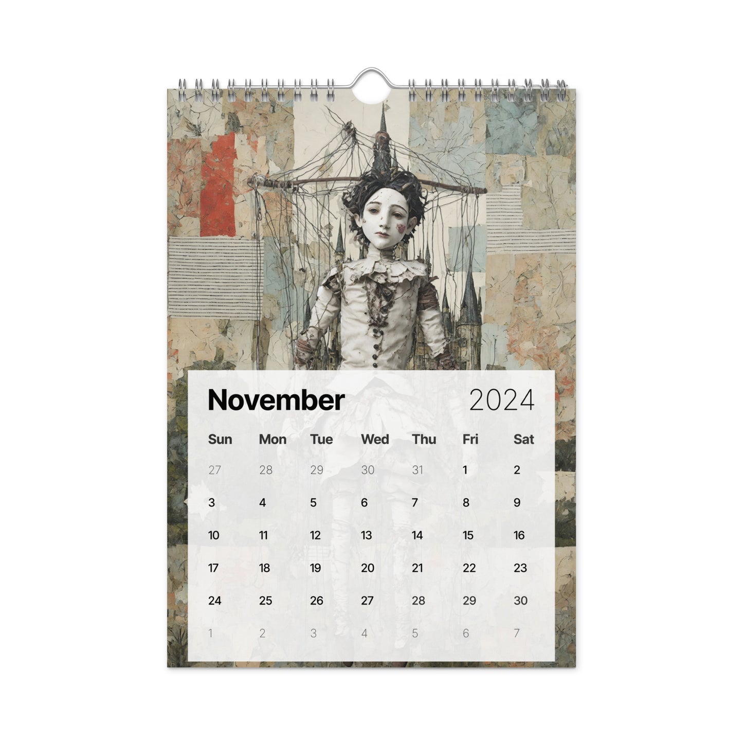 Elementologie Wall calendar (2024)-Marionettes by Edward Martin