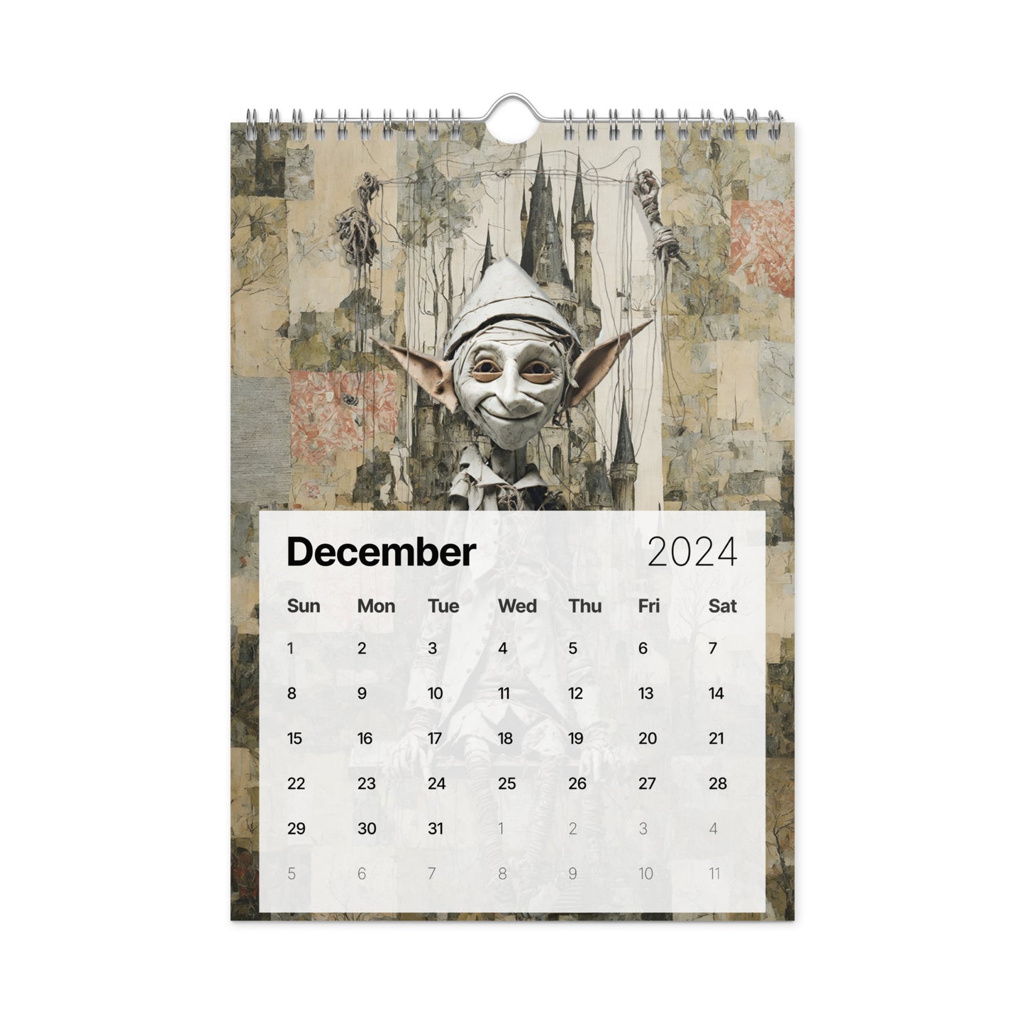 Elementologie Wall calendar (2024)-Marionettes by Edward Martin