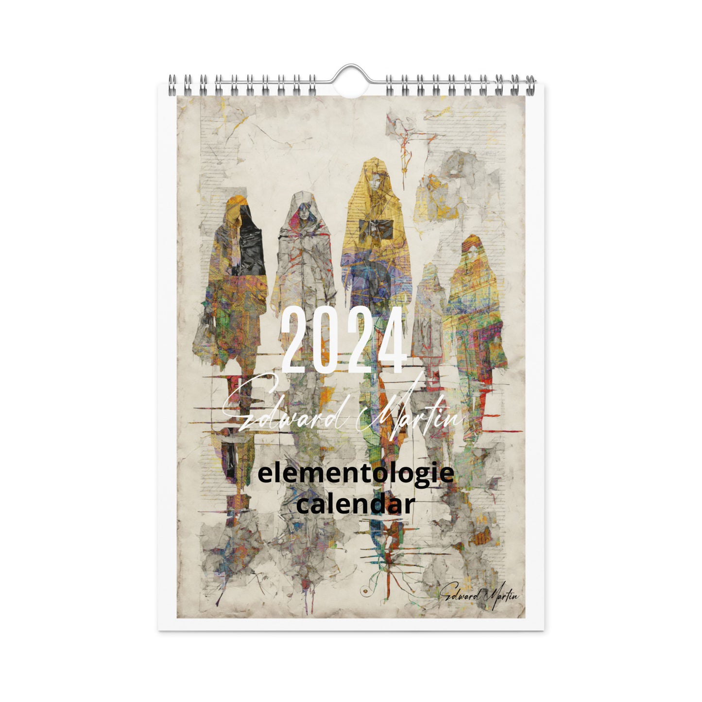 Elementologie Wall calendar (2024)-Abstract Collages by Edward Martin