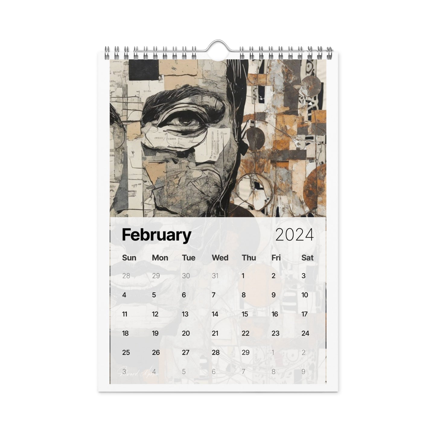 Elementologie Wall calendar (2024)-Abstract Collages by Edward Martin